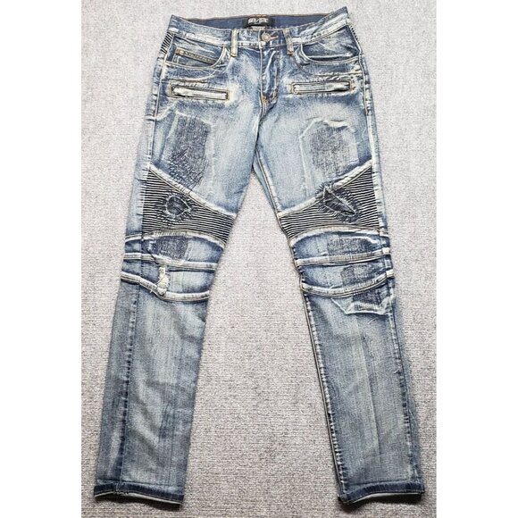 8IGHTH DSTRKT New York Jeans Mens 32x32 (30X30) Blue Distressed Denim Mid Rise - Picture 1 of 10
